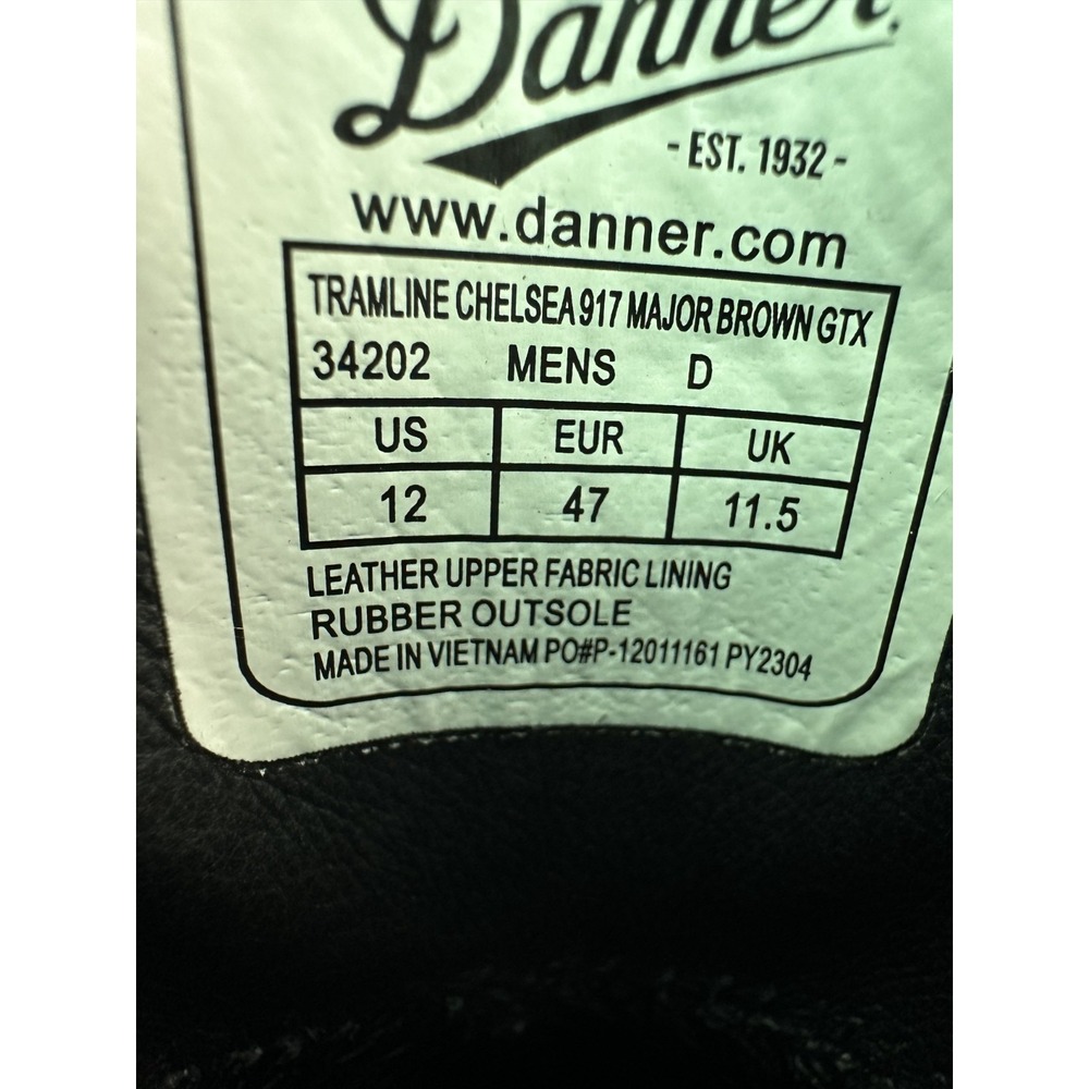 Danner Men's Tramline Chelsea 917 6" Gore-Tex Waterproof Pull On Boots Size 12 D - Picture 9 of 9